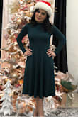It's cute midi dress! The color was perfect for Christmas Eve party. - Vanohi B.