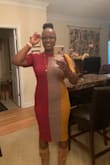 I love this dress, just wish the material was a tad bit thicker. It's well made and the colors are cute.
Addendum: hole in armpit after wearing only twice - Patrice M.
