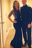 Stretchy thick fabric. Could dance all night at my husbands holiday party. - Emily B.