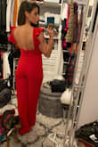 Had to get this taken in on the length as well as
The shoulders but typical for anything I order. Loved this jumpsuit for holiday party! - Jenna L.