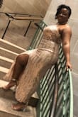 LOVE this dress and I got tons of compliments. I originally ordered a XL but it was too big, particularly in the bust area. The L fit like a glove. I'm curvy and it hit in all the right places. My friends jokingly called me 'trophy' all night. - Shaundricka R.