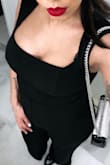 I loves how perfectly this jumpsuit fit on my body. I am 5 weeks postpartum and didn't know what size I should get so I went a size from my regular (small) and it worked out. The jumpsuit is made of good quality fabric, and is well made. Totally worth the wait to get it shipped to me. I would highly recommend it to other buyers. - Polyana A.