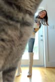 If they are out of your size, get on the waitlist and order as soon as they come in. They go with anything. They are as cute in person as they are on the model. I love love love! PS. Sorry about the kitty photo bomb in pic - Gladys O.