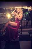 I wore this for my birthday dinner and got so many compliments! The color is beautiful and the material is so comfortable to wear! And who doesn't love a good leg slit or in this case leg slits?! :) - Bailey W.