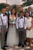My dress was perfect for my wedding day! I had to get the dress hem and the zipper is a little tough to pull up but other then that it looks amazing! I am usually a small and this dress had to be a medium. - Arleen R.