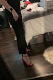 I am a true size 10! These shoes are super cute on! First night was a little rough, so definitely wear them around the house before you commit to them for a full night out. The second time I wore them was way more comfortable so they just needed some breaking in! The ankle strap is kind of small. I was on the very last loop otherwise they were to tight, but the last loop was comfy and fit well! - Alexandra H.