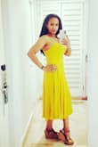 I wore this dress while in Cobo and looked fabulous. Cute and classy is what I was going for and oh did this dress hit the mark perfectly. The linen kept me cool in the hot semi-humid conditions in December at MeCabo.  It looked great and was ready to wear right out of the suitcase upon my arrival which was awesome. I'm a little top-heavy and apple shape but somehow Lulus dresses always provide a flattering shape. Happy with my purchase. - Heather J.