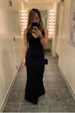 Asides from having to get the shoulder straps shortened due to my small bust, the dress is perfect! I was afraid it would be too long but I wore my 4 inch heels, which did the trick. I wore it for a wedding and I received many compliments on it and the fit was so comfortable and the material was high quality! - Jane L.
