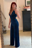 I was hesitant to order this velvet pants suit. I've never worn a pant suit ever. But it was sleek and sexy and fit me like a glove. I'm a size 6 and curvy on the bottom so sometimes things are tight around my bum. But this was absolutely perfection. And the length was perfect with heels too. I got lots of compliments and I would highly recommend it! - Arianne T.
