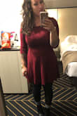 This dress was exactly what I was hoping for! Very flattering, super comfy, and dressy without being overly fancy. I was very happy with the material and the fit. - Monica C.