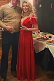 I wore this dress to my boyfriend's company Christmas party and received SO many compliments. The dress is lined, fabric is durable and of nice quality. The dress is a bit long on me, but with heels this was barely an issue. I would either lift my dress or kick it forward as I walked. I love that this is a true wrap dress with two adjustable button closures inside. Small fit me perfectly. 10/10 would recommend. - Torri M.
