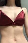 The material is really comfortable, and it's perfect for tiny boobies. Only annoying thing is that the elastic band in the ruched part of the bra flips easily and it takes a while to adjust it back lol. Other than that, it's cute and comfy. - Kaili N.