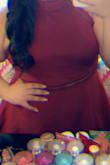 I got a 2x just In case it ran small but it was perfect just a little loose! It looked great on me and was perfect for my cousins quince! - Reanna R.