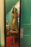 this dress fits me so well and it's so much prettier in person. it shimmers in the light and i fell in love once i put it on. - Ella M.