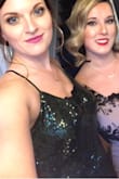 This dress is quite beautiful! Love the colour and how I sparkles on the dance floor. It's not tight around the stomach area or hips so it's very comfortable that way. The only thing I had to adjust was the low cut front. I added some pretty black lace to the neck line and it worked perfectly. - Crystal D.