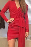 I wore this dress to a rehearsal dinner. This dress fits perfectly and hides your gut. The material is thick and not see through. I had to tape the dress down in the front to avoid my bra showing but only because I have a small bust. I would definitely recommend. - Bailey W.