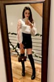 I was looking for a classic black mink skirt that wouldn't be too short in the back. Found it! Fits great and doesn't lift up in the back. - Lizandra L.