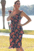 I wear a medium In everything lulu, and I ordered a large in this. The straps are stretchy which makes them fall off the shoulders too much, but the zipper in the back was almost impossible to close. Beautiful though. - Kristen C.