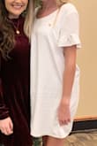 not see through at all, was a bit tight in the arms and stomach but length was good! - Jenna C.