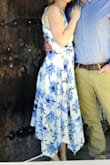 Love the dress. Bought it for engagement photos. Love how it fits and how comfortable it is. I could probably get it taken in a bit in the top but that is just my fit preference. - Melinda M.