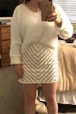 I absolutely love this skirt! It fits true to size and is a good length on me (not too long on my short legs). Super flattering and this sweater ticks in well in the front which is a plus - Madeline G.