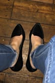 I have these shoes in grey suede, camel leather and now black leather. I literally wear them daily. True to size. Awesome shoes. - Suzanne F.