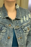I wanted to love this jacket. It fit perfectly; however, it's what you don't see on the model in the picture that ruined the jacket. On the other shoulder (the shoulder that the models hair is covering) there are 4 weird slashes that look like wolverine tried to get you. It just looks so weird. I wish I would have seen it in the picture because I probably wouldn't have wasted my time ordering it. - Laura P.