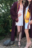 I typically wear between a Small or XS in dresses, but since I have a smaller bust I decided to go with the XS, and it fits perfectly!!! I wore this for my college graduation and the fabric is super soft and flowy. - Bri L.