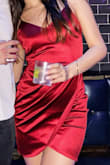 Got this dress for New Years and it was perfect for standing out. A little tight but I didn't mind. I would get a size up just in case anyone prefers a looser fit. Good length (short but not short so I was concerned) - Rachel H.