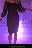 Beautiful! I'm ready for NYE! This dress is super classy but with sexy! I recommend it. The material is still stretchy but tight fitting. Absolutely flattering! - Mary R.