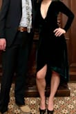 Such a beautiful and sexy dress! It was perfect for a winter holiday party and I got so many compliments. It is very low cut and I found wearing a bra with it impossible. Dress tape and covers did the trick. The dress is so soft and I loved having the long sleeves in the winter. - Clara E.