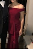 This dress fit perfectly. I was worried it would be too tight. I usually wear a 5-6 in most formal dresses. Small fit perfectly, nice stretchy material, VERY comfortable. So glad I ordered this dress. A little long, but 3 inch heels made the length perfect. This is my new go to site for all formal dresses. - Brittney T.