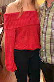 I had a tough time deciding how I felt about this sweater... While I loved the color and it actually looked okay on, I found it to be a little uncomfortable. I'm usually between a S or M and went with a S and it kept feeling like it was going to fall down. It also completely restricts your arm movement. I felt like I couldn't reach for anything or really move my arms at all. It was also a lot shorter than I would have liked but pretty standard for me because I'm tall. I wore it to a party I hosted but ended up changing an hour into it because I couldn't stand not being able to move freely. I feel like I would have liked it a lot more if the top part had elastic In it which would have to made it tighter while allowing for movement. - Laura M.