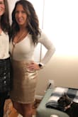 I ordered a size medium, worried a small would be too tight. The skirt had a good amount of stretch to it so the medium fit fine but wasn't as tight as I would've liked. Got lots of compliments on the skirt! Paired it with a white bodysuit. - Autumn H.