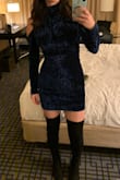 This dress fit like a glove and was actually super comfortable. I ordered a medium and that fit perfectly. - Emily T.