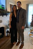 I originally ordered a S just knowing that every jumpsuit ever has been way too short in the torso and shown way more than comfortable... but I wound up exchanging it for an XS and it was perfect! I have a small chest so it was a little loose there and very low cut. Even around my waist it was a tad loose but we had a formal wedding in the winter so I wanted pants and it worked out great! I threw a scarf over my arms for when I was cold. I'm so grateful that this jumpsuit is actually made for tall people! It was even long enough when I put my heels on! Would definitely recommend! - Morgan N.