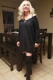 These boots are perfect! My favorite pair of boots now. I was a little worried that they would be too large for my really short legs, but they looked great. I got tons of compliments. The heel isn't uncomfortable either - just enough height. I even successfully wore them on a flight trough two airports! - Stephanie N.