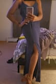 It's a cute dress, the lining is a bit off but that could just be because of the slit in the front. - Delise J.
