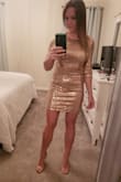 I ordered this dress for NYE. It fit perfectly and the sequins have a nice sparkle. Only complaint was the sequins around the underarm area kept snagging on each other...by the end of the night the pulls were really bad so I don't think I'll be able to wear it again. BUT I'm still glad I ordered & wore it for NYE :-) - CHELSEA L.