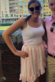 I love this skirt!! it is so beautiful and girly and fit so well. My only issue was that the loop for the belt ripped off very easily, but I just sewed it back on and it was fine. So cute - Jenna S.