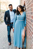 From the moment you try this dress on, you know it is high quality! I chose this for my engagement shoot, after a long long search for the perfect dress. It was so flowy and feminine. The material is thick and well worth the price.
I loved the length. I am all of 5'11, and this dress nearly touched the floor. Very rare for me! I marked it as "a little large" because there was a bit of extra room in it. No complaints from me, though! Dresses aren't usually made for athletic builds like me. - Anjelica P.
