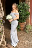This was the perfect dress to wear to my sister's wedding. She was very selective in the color and the tone was a perfect match. The material is stretchy and form fitting. I was not uncomfortable at all. The dress is very simple, yet elegant. - Marlene S.