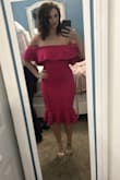 This dress fit perfectly. It looked way better on person. Very good material and actually comfortable. - Felica F.