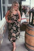 This is my favourite dress I've ever bought from Lulus and that's saying a lot because I've loved every single one of the dresses I've bought from them. As soon as I saw it I fell in love with the colour and pattern. The material is so comfortable and it was so easy to move around in and the straps are adjustable so you can find your perfect fit!! It fit so perfectly on my waist and chest which is sometimes hard for me to find!!! The length was perfect for me and the slit just adds such a chic vibe. I would 100% recommend this dress it's perfect for so many occasions. - Emily N.