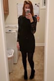I was a little unsure of whether to get the small or x-small, so I just went with the x-small and it fits well! As a bodycon, it is a bit snug, but I don't mind. The dress material is a lot softer and stretchier than I thought it would be, though the sleeves are just a tad tight. It is a great dress if you are looking for something fun and fashionable while still being somewhat modest. - Isabelle L.