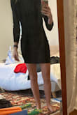 It runs small. The medium fit me perfectly. Easy and comfortable and you can mix it up lots of different way. I wore fun stockings, black booties, and black leather jacket. Super sexy! - Jennifer R.