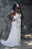 This is a gorgeous dress, great quality and easy to care for as it doesn't require dry cleaning. I wore it for my 35th anniversary vow renewal on the beach. Since it is easy to clean, I wasn't afraid of it getting dirty or wet. - Ms M.