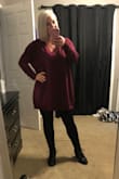 I live for oversized soft sweaters, and this is EVERYTHING. I have an athletic body type with shoulders, quads, thighs and butt for days, so sometimes oversized is not flattering for me and makes me look even bulkier than I am. This sweater does not. Because it's so oversized, I probably could have pulled off the S/M size also, but I like the fit of this one. And, because I'm on the shorter side, I can wear with tights and booties as a cute oversized sweater dress! I plan on wearing it just like that for brunch this weekend actually! - Keisha M.