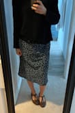 Got so many compliments on this skirt! Material is not see-through and looks great with sandals, booties, and knee high boots and tights. - Lauren T.