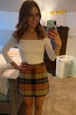 The skirt is beautiful, just a little big around the waist I would size done. - Yesenia A.